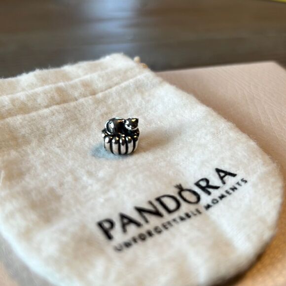 Retired Authentic Pandora Bracelet Sterling Silver Cat Basket Charm - 790595 - Picture 2 of 5